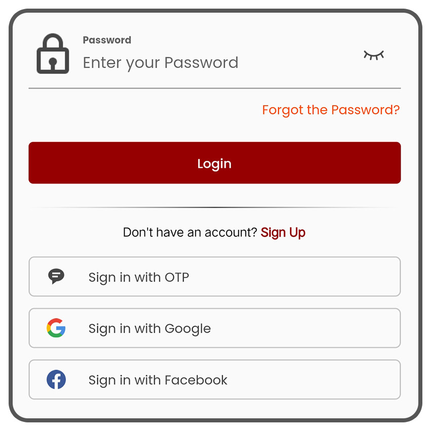 Gunakan OTP atau secure login menggunakan Google and Facebook Account.